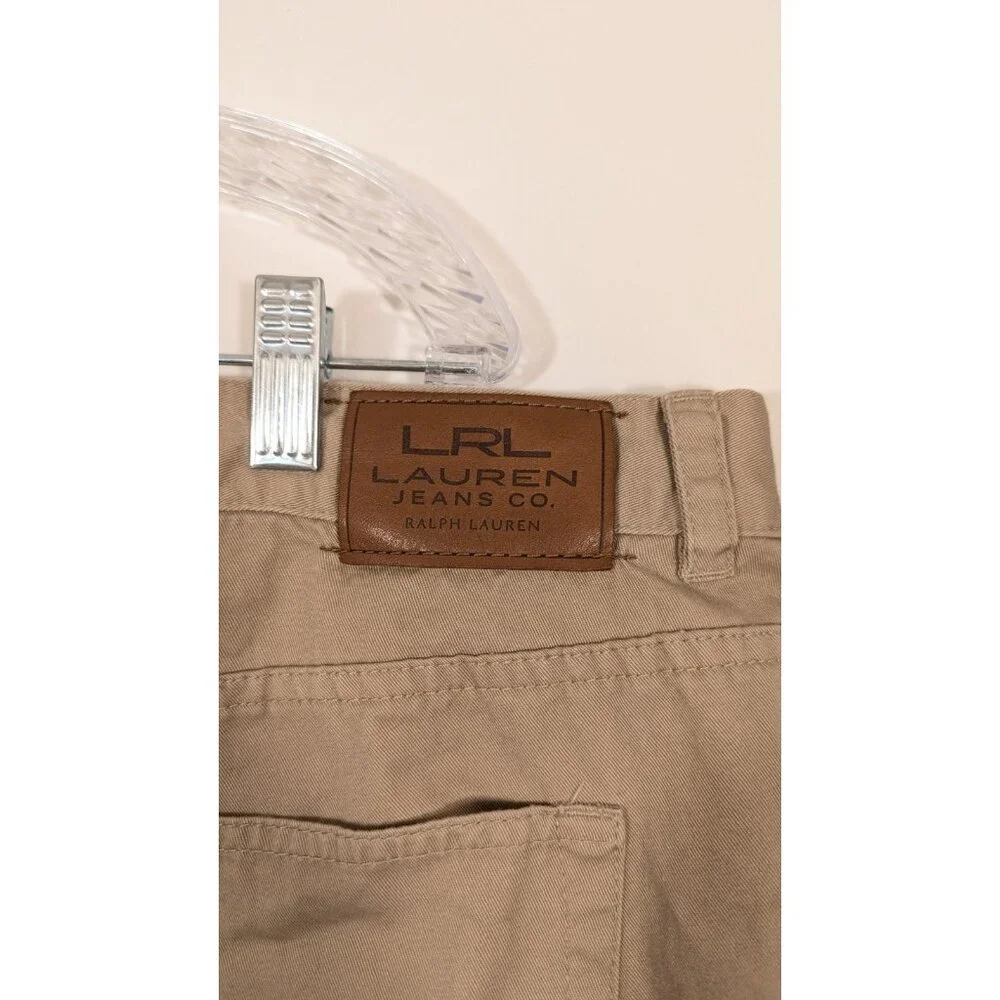 Lauren Ralph‎ Lauren 18W Jeans Khaki Tan Classic Mid Calf Pants Cotton Cropped